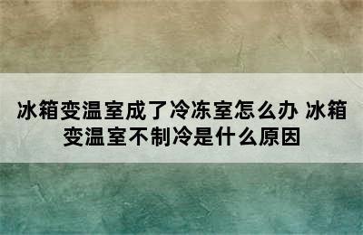 冰箱变温室成了冷冻室怎么办 冰箱变温室不制冷是什么原因